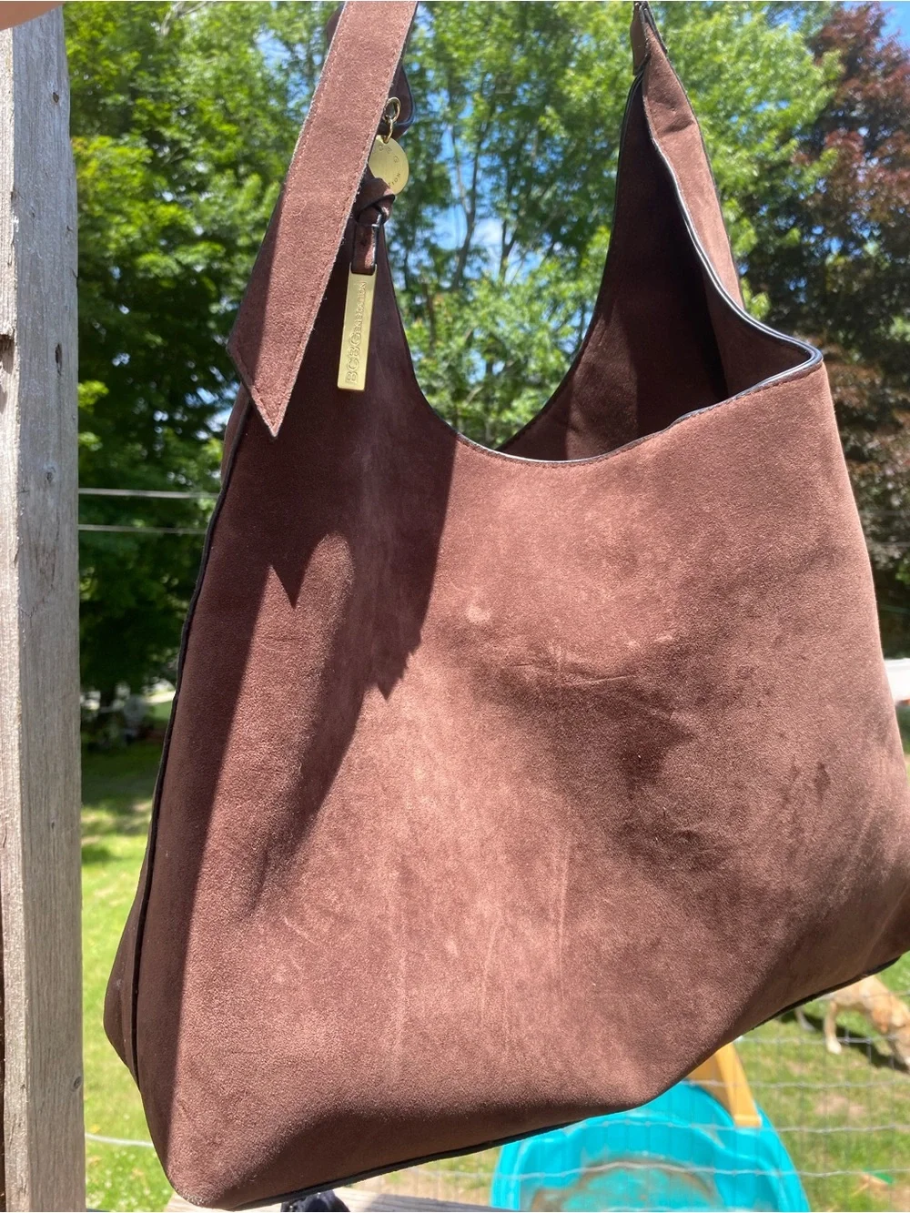 BCBG Generations Brown Suede Hobo Shoulder Bag - Picture 10 of 10